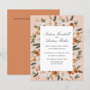 Papier Mariage cadre vert sauge ivoire orange Chic Budget
