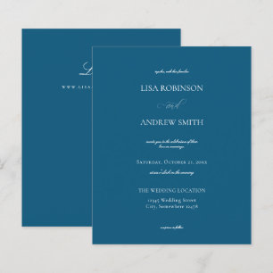 Papier Mariage Calligraphié Bleu Foncé Économique