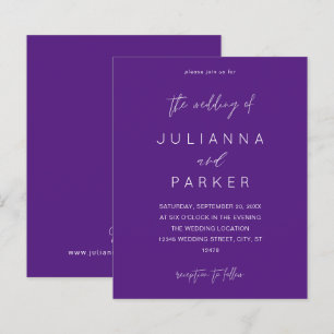 Papier Mariage Calligraphie Violet MOD Budget