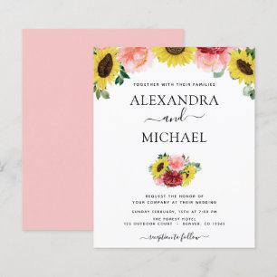 Papier Mariage campagnard Budget Sunflower Eucalyptus