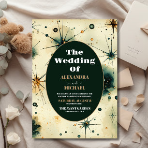 Papier Mariage céleste à l'aquarelle de style vintage bud