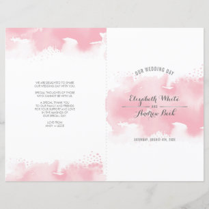 Papier MARIAGE CEREMONY chic aquarelle rose vif