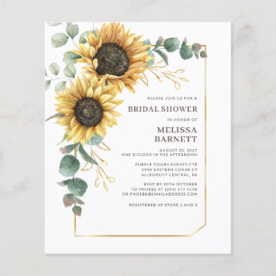 Papier Mariage Champêtre Élégant avec Tournesols et Eucal