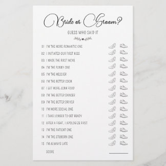 Papier Mariage Chaussure mariée ou mariée noir et blanc