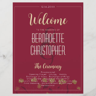 Papier Mariage Chic Moderne Élégant Simple Vin Rouge