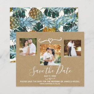 Papier Mariage d'ananas tropicaux Photo Enregistrer la da