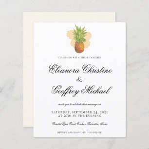 Papier MARIAGE d'aquarelle d'ananas tropicale BUDGET