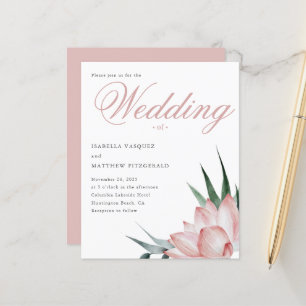 Papier Mariage d'aquarelle florale rose budget