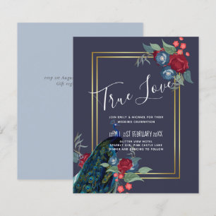 Papier Mariage de automne d'hiver Peacock Blue Burgundy