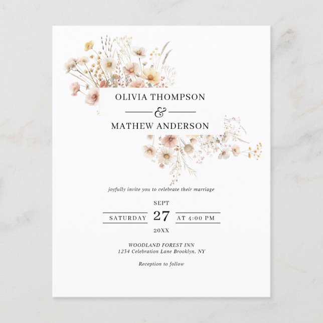 Papier MARIAGE de cadre du Fleur sauvage de pré-façade (Devant)