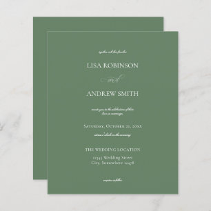 Papier Mariage de calligraphie verte Budget Sage