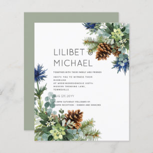 Papier MARIAGE de chardon bleu hiver BUDGET