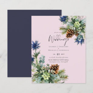 Papier MARIAGE de chardon bleu hiver BUDGET