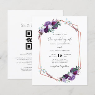 Papier Mariage de code QR du script géométrique floral po