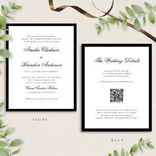 Papier MARIAGE de code QR noir et blanc BUDGET Classic