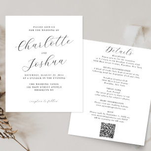 Papier Mariage de code QR RSVP minimaliste élégant du bud