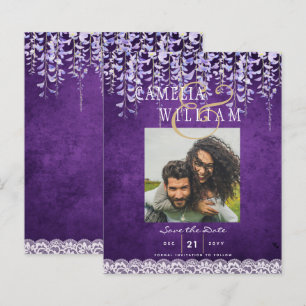 Papier Mariage de dentelle moderne violet