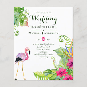 Papier Mariage de Flamant rose tropical invite Fuchsia Gi
