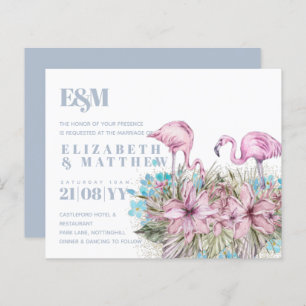Papier Mariage de Flamants roses tropicaux