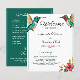 Papier Mariage de fleurs tropicales rouges des colibris v