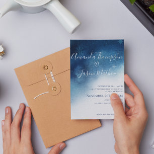 Papier Mariage de flocons de neige bleu blanc