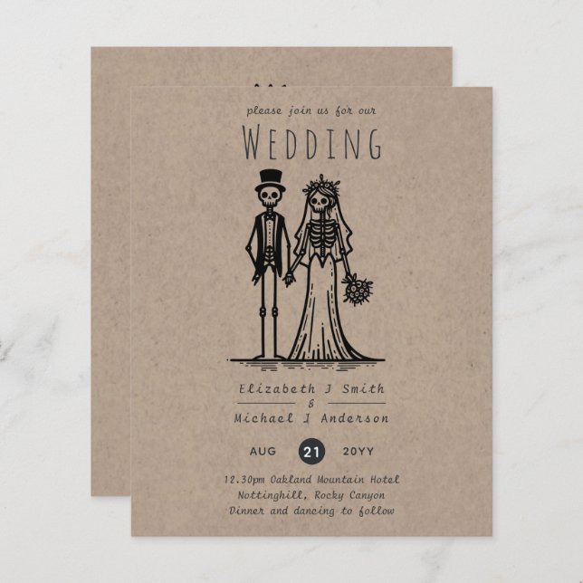 Papier Mariage de Halloween Cartoon mariée pièce dessinée (Devant / Derrière)