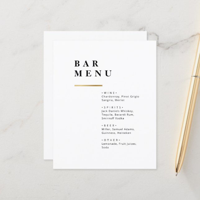 Papier Mariage de la typographie noir et blanc (Devant/Arrière en situation)