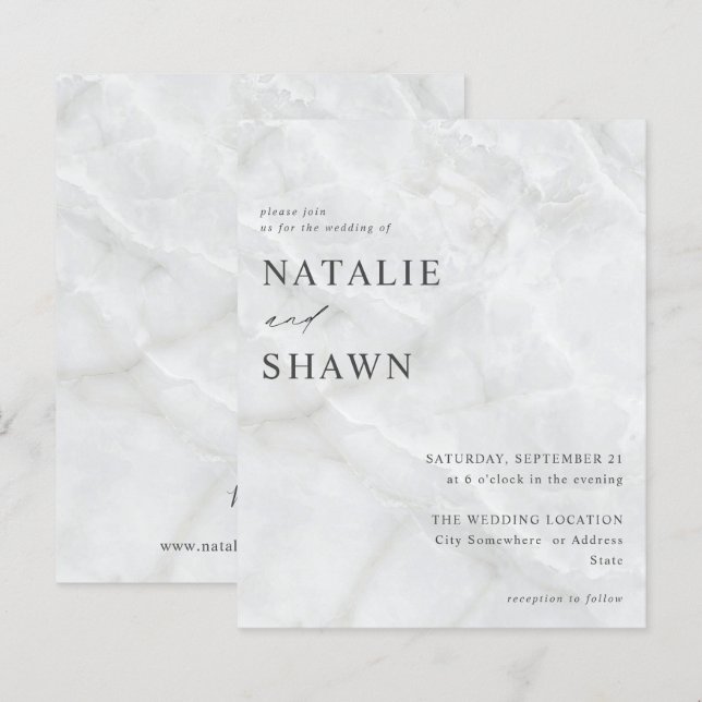 Papier Mariage de Marbre blanc budgétaire (Devant / Derrière)