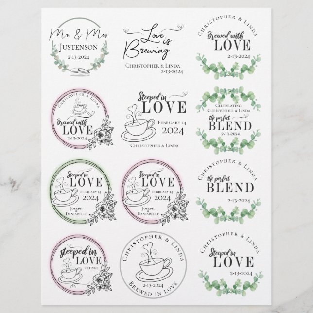 Papier Mariage de mariée de la chambre de thé Faveurs (Devant)