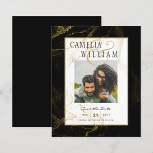 Papier Mariage de Parties scintillant Black Gold moderne