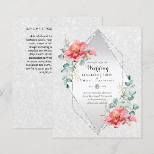 Papier Mariage de Parties scintillant d'argent rouge à fa