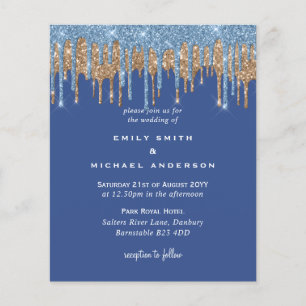Papier Mariage de Parties scintillant de séchage en or bl