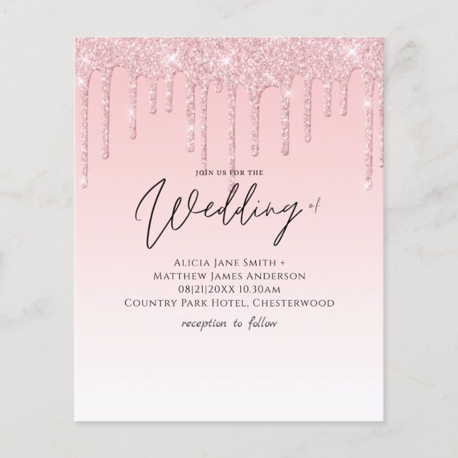 Papier MARIAGE de Parties scintillant rose (Devant)