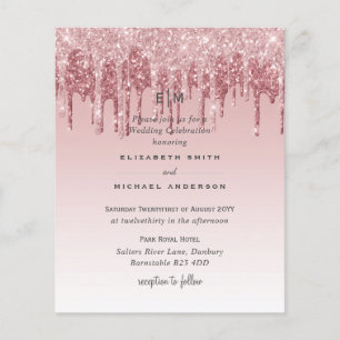 Papier MARIAGE de Parties scintillant rose or Rose