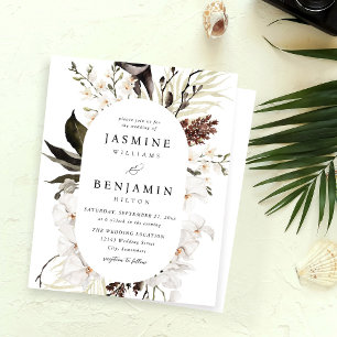 Papier Mariage de plage Floral noir & blanc Budget