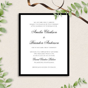 Papier MARIAGE de script de bordures en noir et blanc