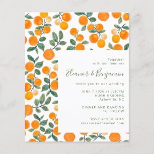 Papier Mariage de script de l'aquarelle budgétaire orange