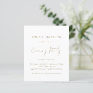 Papier Mariage de script Gold Budget Invitation de soirée