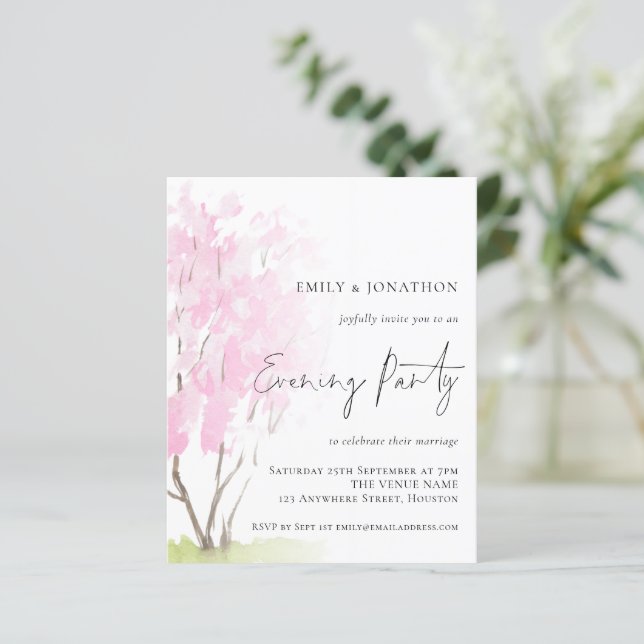 Papier Mariage de soirée Budget rose  Invitation de soiré (Debout devant)