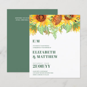 Papier Mariage de tournesols verts à faible budget