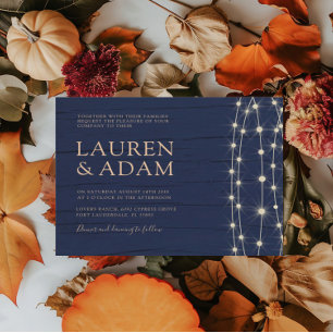 Papier Mariage de voyants de chaîne bleu rustique Budget