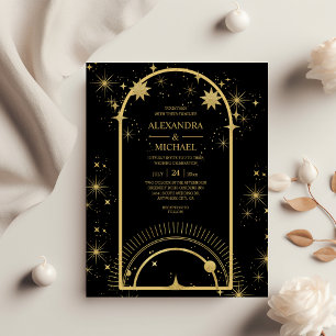 Papier Mariage des étoiles célestes en or noir budget