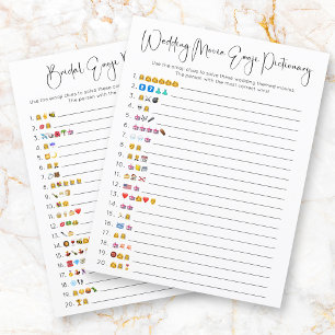 Papier Mariage double face Emoji Pictionary Jeu
