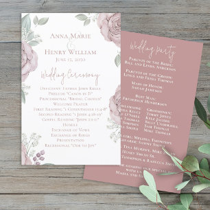 Papier Mariage Dusty Rose Élégant Rose de cérémonie flora