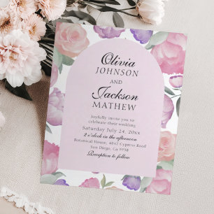 Papier Mariage Économique Floral Aquarelle Rose Clair