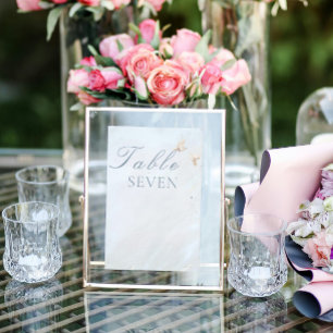 Papier Mariage élégant blanc Doves Numéro de table