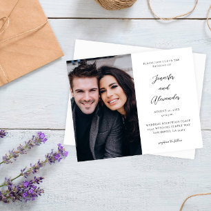 Papier Mariage Élégant Calligraphie Photo Côté Budget