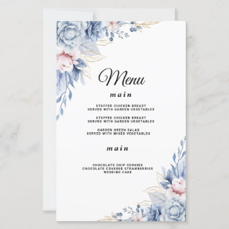 Papier Mariage élégant floral bleu et rose