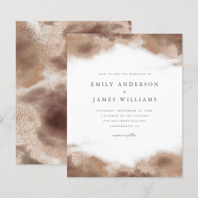 Papier Mariage Elegant Gold Ocean Tides (Devant / Derrière)
