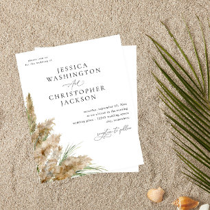 Papier Mariage en herbe de plage Boho Pampas budget